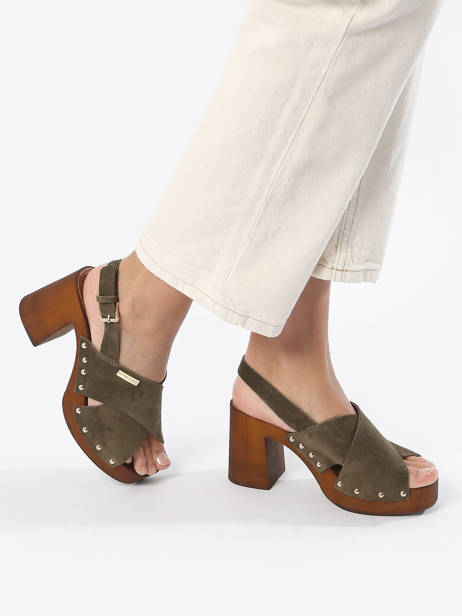 Sandalen Met Hak Tessy Uit Leder Les tropeziennes Groen women TESSY ander zicht 2