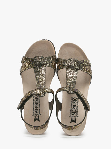 Sandalen Met Sleehak Uit Leder Mephisto Goud women P5141928 ander zicht 3