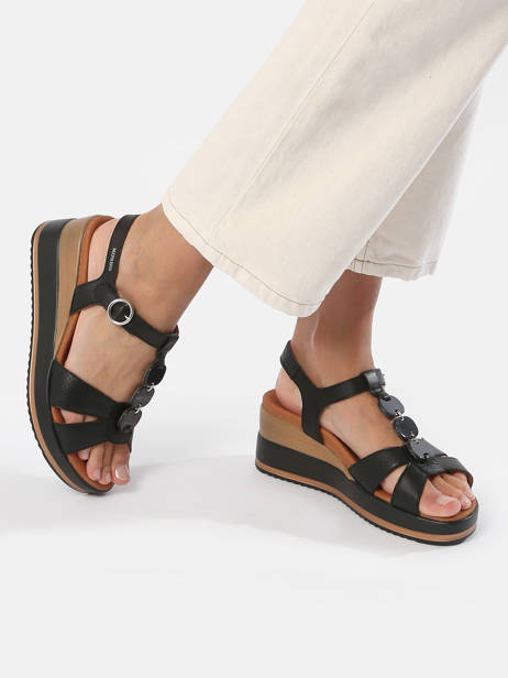 Sandalen Met Sleehak Uit Leder Mephisto Zwart women P5144702 ander zicht 2