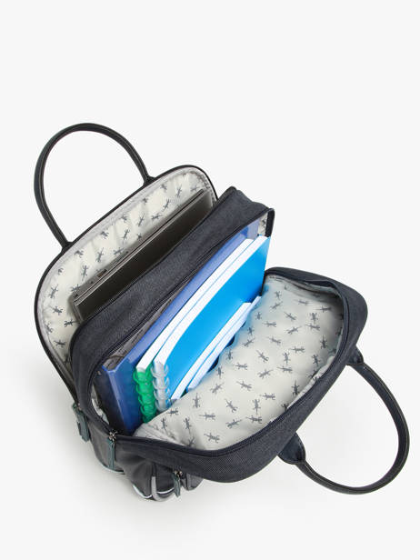 Rugzak 2 Compartimenten Cameleon Blauw vintage urban SD37 ander zicht 3