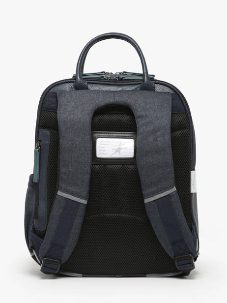 Rugzak 2 Compartimenten Cameleon Blauw vintage urban SD37 ander zicht 4