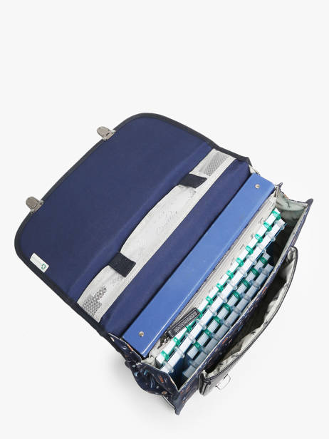 Boekentas Rétro 2 Compartimenten Cameleon Blauw retro CA35 ander zicht 3