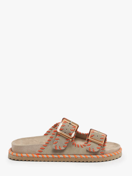 Slippers Uit Leder Colors of california Beige women HCBIOW03