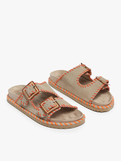 Slippers Uit Leder Colors of california Beige women HCBIOW03 ander zicht 2
