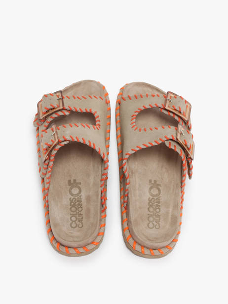 Slippers Uit Leder Colors of california Beige women HCBIOW03 ander zicht 3