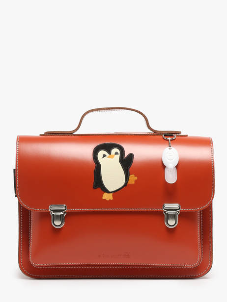 Boekentas Pinguïn Leder Own stuff Rood preschool 14PING