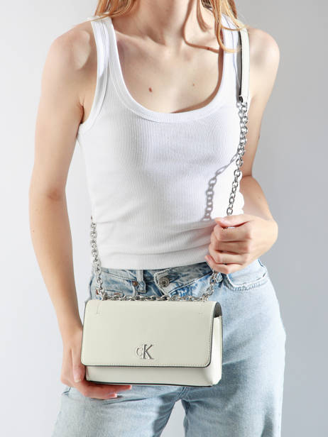Cross Body Tas Minimal Mono Gerecycleerd Polyester Calvin klein jeans Wit minimal mono K612233 ander zicht 1