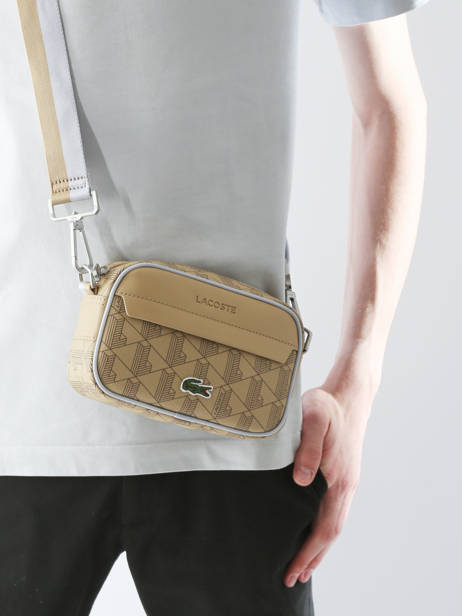 Cross Body Tas Lacoste Beige the blend NH4526BG ander zicht 1