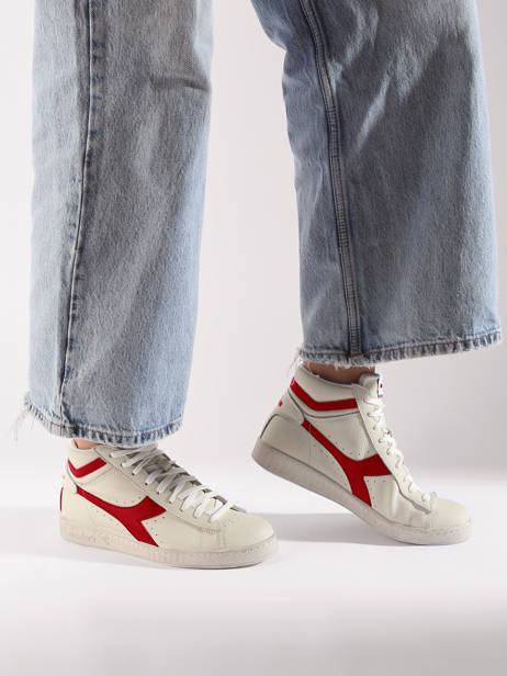 Sneakers Game L Hi Waxed Uit Leder Diadora Rood unisex 178300 ander zicht 1
