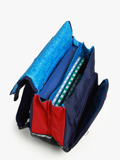 Boekentas Op Wieltjes 2 Compartimenten Snowball Blauw frenchie T46238 ander zicht 3