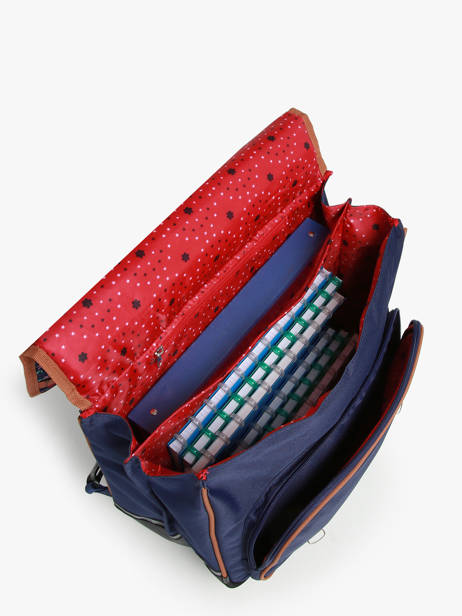 Boekentas Op Wieltjes 2 Compartimenten Snowball Blauw liberty T46341 ander zicht 3