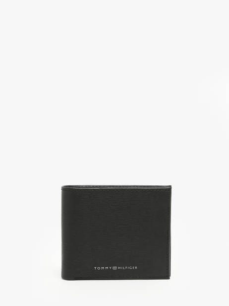 Portefeuille Leder Tommy hilfiger Zwart th plaque AM12515
