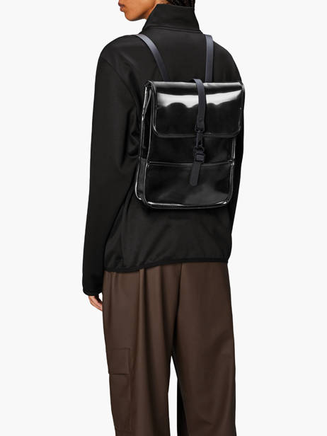 Backpack Micro - Rugzak 1 Compartiment Rains Zwart city 13010 ander zicht 1