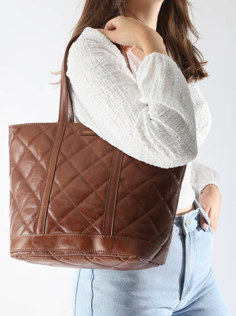 Handtas Cabas Cuir Leder Vanessa bruno Bruin cabas cuir 84V40378 ander zicht 1