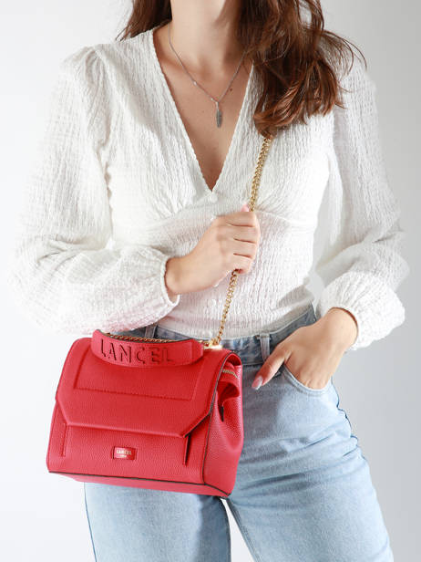 Handtas M Ninon Leder Lancel Rood ninon A09222 ander zicht 1