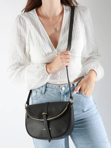 Cross Body Tas Dune Gaia Leder Lancaster Zwart dune gaia 102 ander zicht 1
