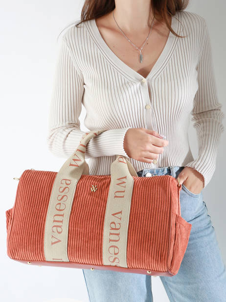 Schoudertas A4 Formaat Velours Vanessa wu Oranje velours MA0085 ander zicht 1