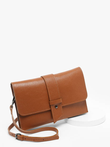 Cross Body Tas Caviar Leder Milano Bruin caviar CA240610 ander zicht 2