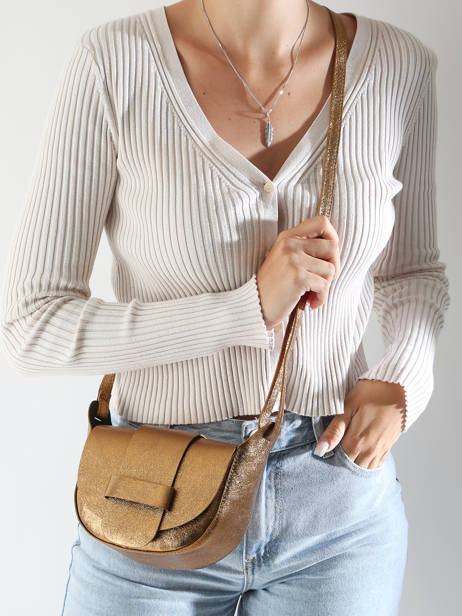 Cross Body Tas Nine Leder Milano Goud nine NI24064 ander zicht 1