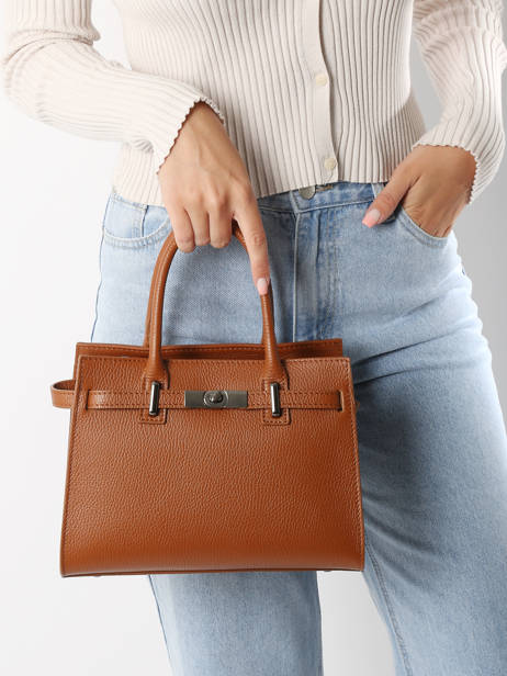Handtas Caviar Leder Milano Oranje caviar CA24063 ander zicht 1