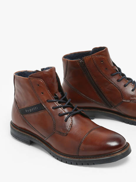 Enkellaarzen Caj Uit Leder Bugatti Bruin men 3318373A ander zicht 1