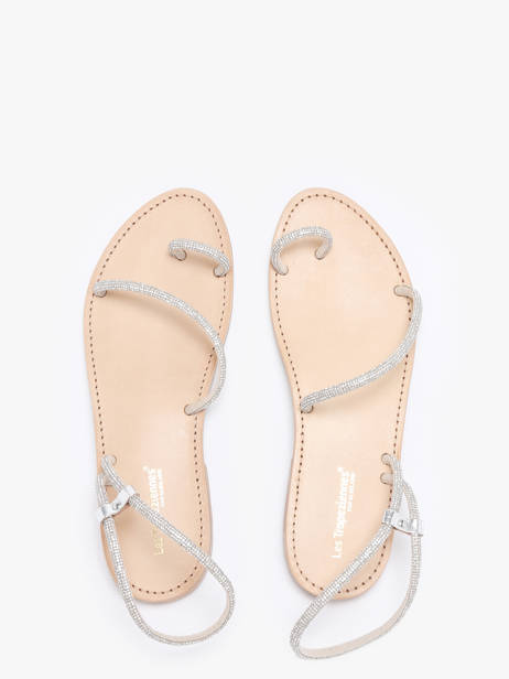 Open Sandalen Uit Leder Les tropeziennes Zilver women HODAXA ander zicht 3