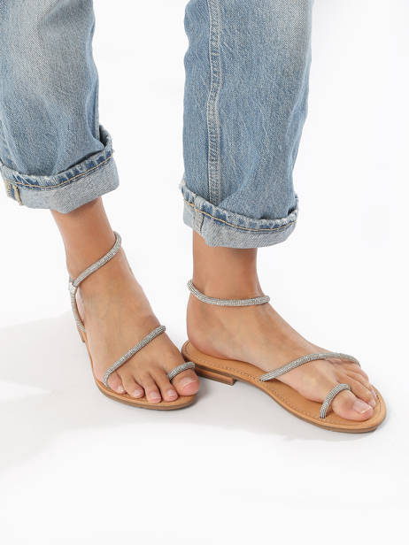 Open Sandalen Uit Leder Les tropeziennes Zilver women HODAXA ander zicht 2