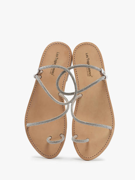 Open Sandalen Uit Leder Les tropeziennes Zilver women HODAXA ander zicht 3