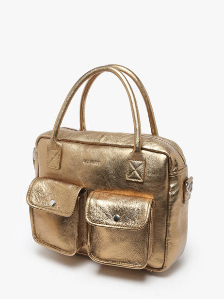 Shoppingtas Vintage Leder Paul marius Goud vintage F9774-1 ander zicht 2