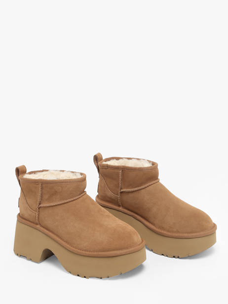 Boots Met Platformzool Classic Ultra Mini Uit Leder Ugg Beige women 1158311 ander zicht 2