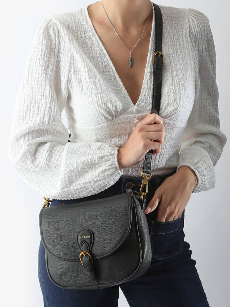 Cross Body Tas Vintage Leder Nat et nin Zwart vintage OLIVIA ander zicht 1