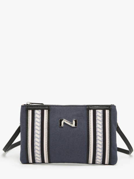 Crossbody Tas Noa Canvas En Leder Nathan baume Blauw solar NOA