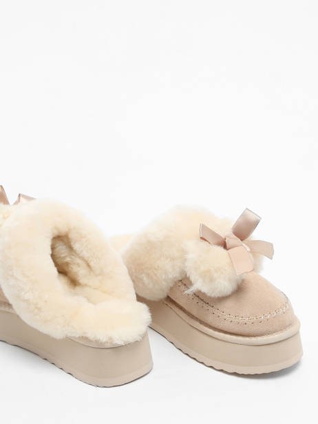 Pantoffels Uit Leder Nathan baume Beige women 242N7501 ander zicht 3
