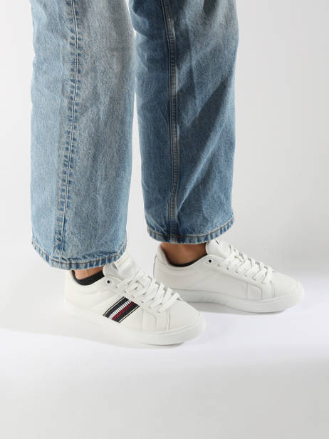 Sneakers Uit Leder Tommy hilfiger Wit women 8110YBL ander zicht 1