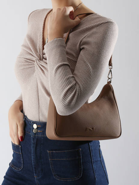 Cross Body Tas Brasilia Leder Nathan baume Bruin n city 41 ander zicht 1