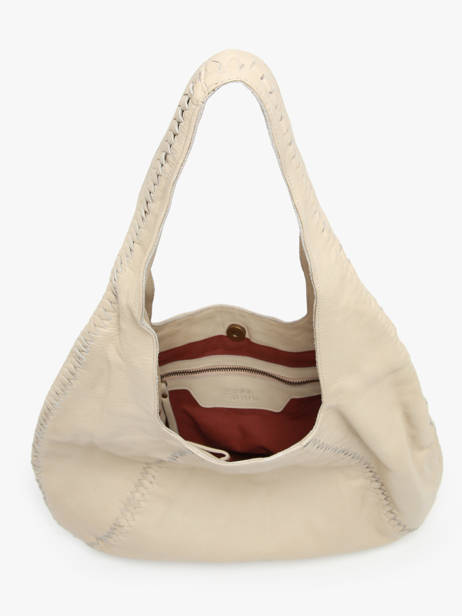 Schoudertas Milan Leder Basilic pepper Beige milan BMIL01 ander zicht 3