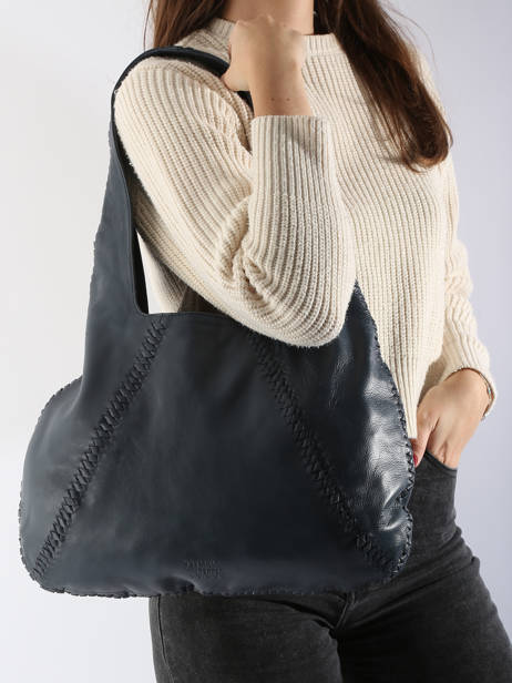 Schoudertas Milan Leder Basilic pepper Blauw milan BMIL01 ander zicht 1