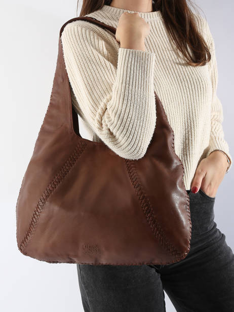 Schoudertas Milan Leder Basilic pepper Bruin milan BMIL01 ander zicht 1