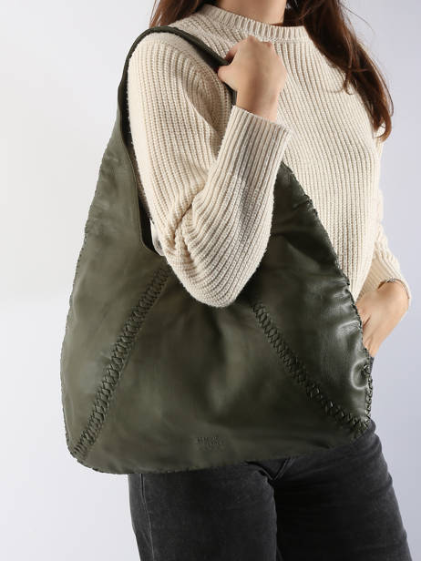 Schoudertas Milan Leder Basilic pepper Groen milan BMIL01 ander zicht 1