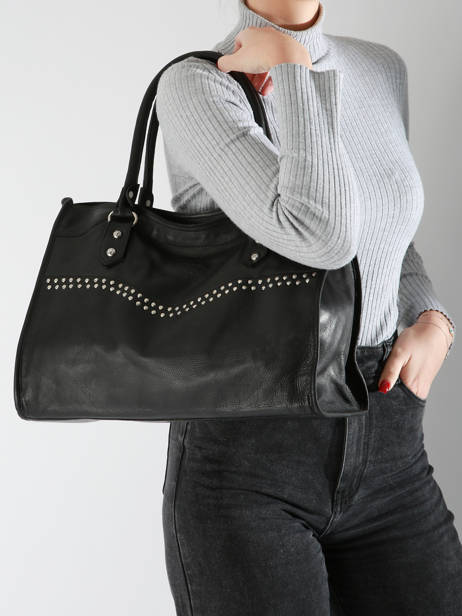 Handtas Glam Leder Basilic pepper Zwart glam BGLA31 ander zicht 1