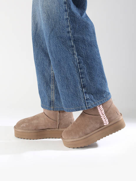 Enkellaarsjes Platform Spike Colors of california Beige women CYWPLA10 ander zicht 1
