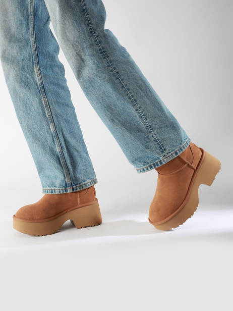 Boots Met Platformzool Classic Ultra Mini Uit Leder Ugg Beige women 1158311 ander zicht 1