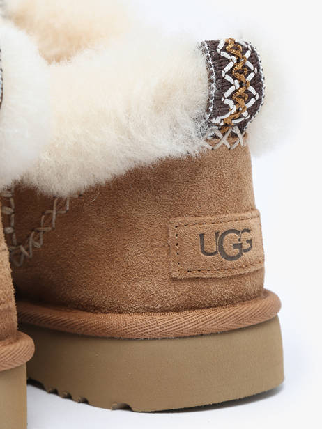 Boots Classic Ultra Mini Alpine Uit Leder Ugg Beige women 1158224 ander zicht 3