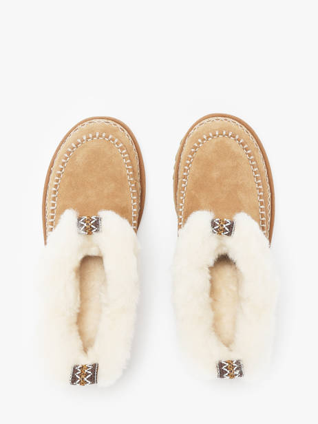 Boots Classic Ultra Mini Alpine Uit Leder Ugg Beige women 1158224 ander zicht 4