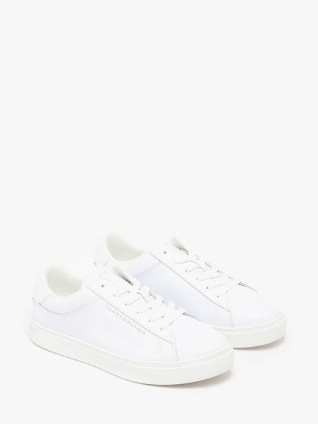 Sneakers Uit Leder Tommy hilfiger Wit women 8320YBS ander zicht 2