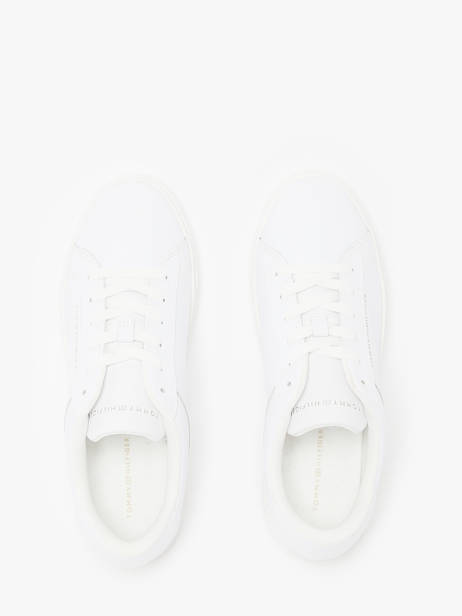 Sneakers Uit Leder Tommy hilfiger Wit women 8320YBS ander zicht 4