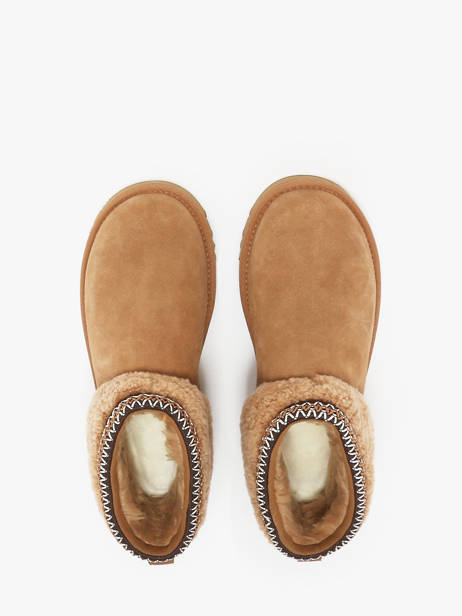 Boots Classic Ultra Mini Maxi Curly Uit Leder Ugg Beige women 1158263 ander zicht 4