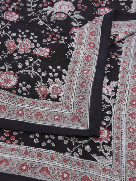 Foulard Bindi atelier Zwart floral FL ander zicht 1
