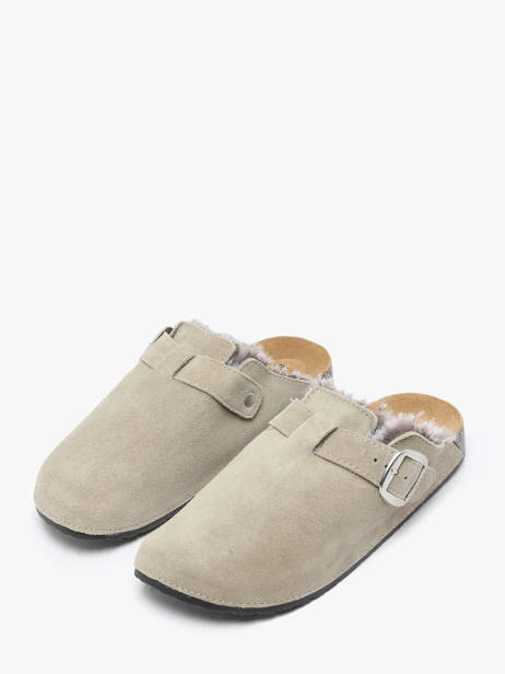 Pantoffels Uit Leder Isotoner Grijs women 94998 ander zicht 3