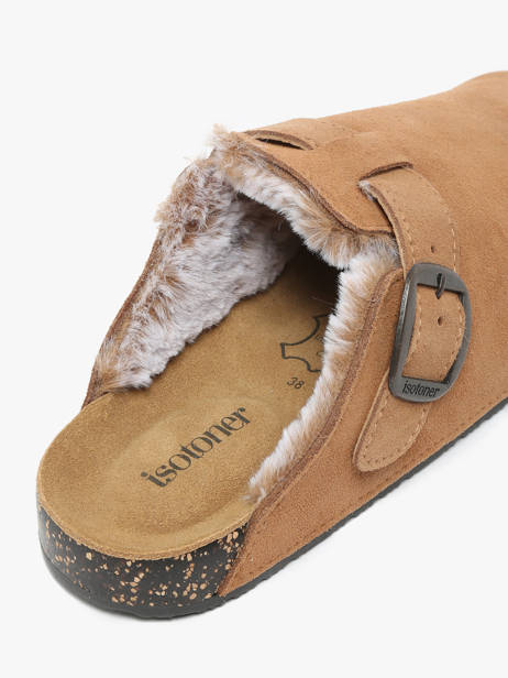 Pantoffels Uit Leder Isotoner Bruin women 94998 ander zicht 2
